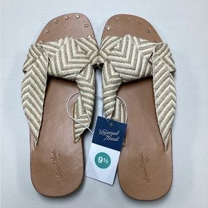 Women's Universal Thread Shoes Louise Chevron Print Knotted Slide Sandals